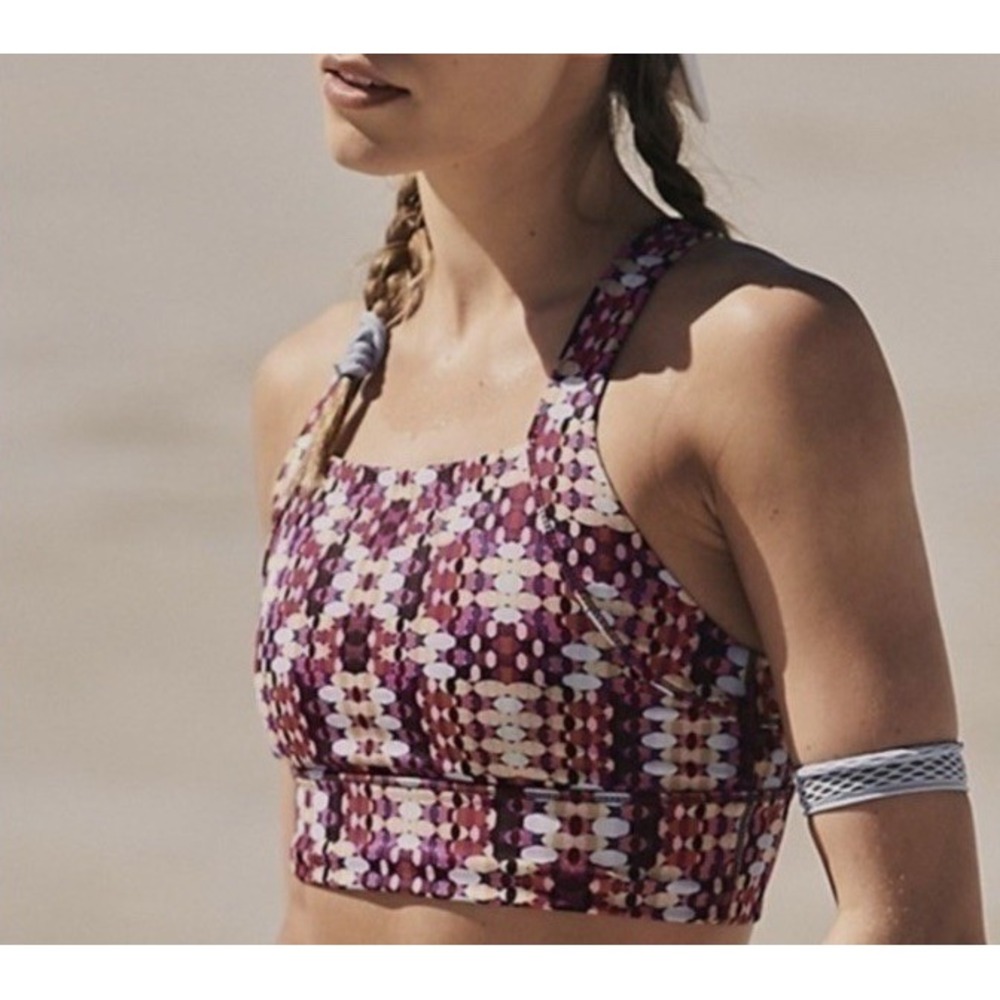 FREE PEOPLE MOVEMENT In Your Corner Sports Bra Women S Multicolor Geometric Yoga